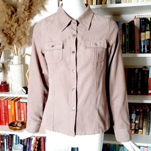 Point Zero Nicole Benisti Women's Silver Button Long Sleeve Pocket Tops P1908